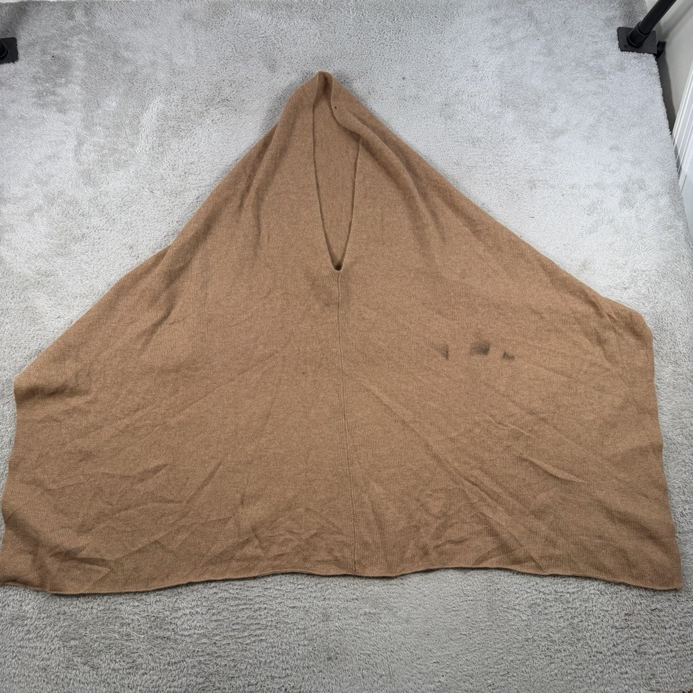 Claudia Nichole Sweater Women One Size Brown 100% Cashmere Cowl Neck Poncho Cape